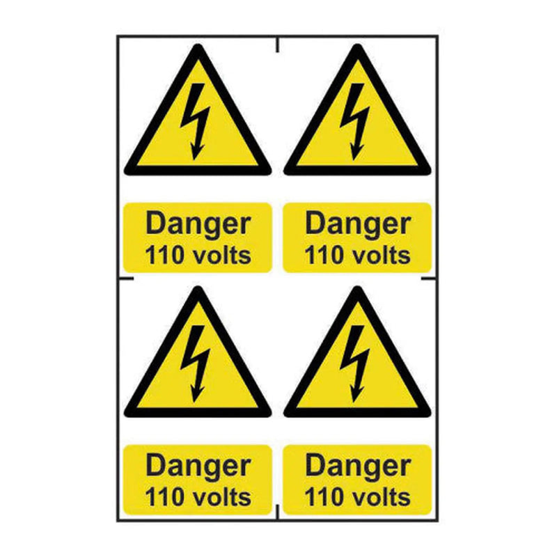 Centurion Danger 110 volts - Self Adhesive PP (200 x 300mm) - Min Order 2