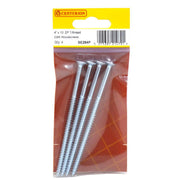 Centurion 4" x 10 ZP Cross Recessed Hardened Twin Thread Woodscrews with - Pack of 5