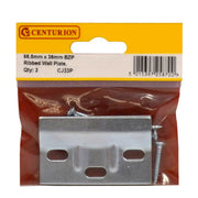 Centurion 68.5 x 38mm BZP Ribbed Wall Plate (Pack of 2) - Pack of 5