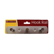 Centurion 3 Hook Metal Flat Wall Rail - Polished Chrome - Pack of 4