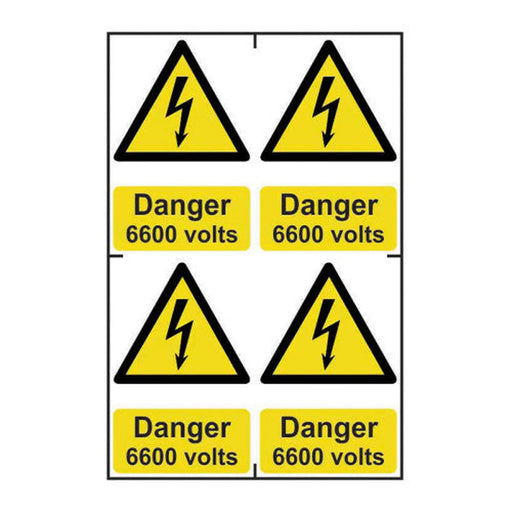 Centurion Danger 6600 volts - Self Adhesive PP (200 x 300mm) - Min Order 2