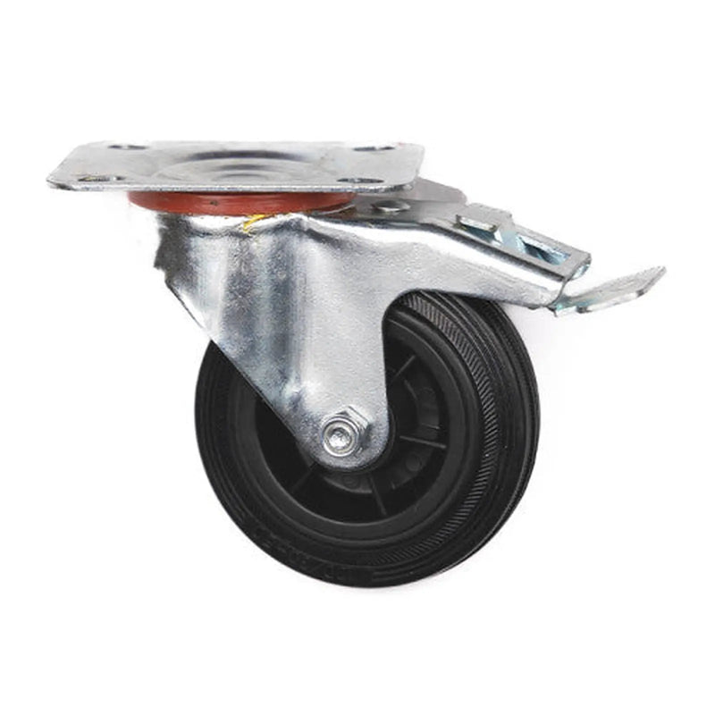 Centurion 100mm Rubber Swivel with Brake Castor (9022100)