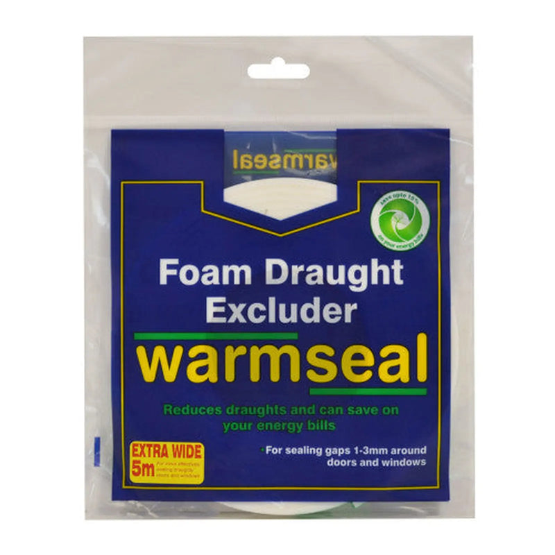 Centurion Warmseal Extra Wide PVC Foam Draught Excluder, White, 5m - Pack of 5
