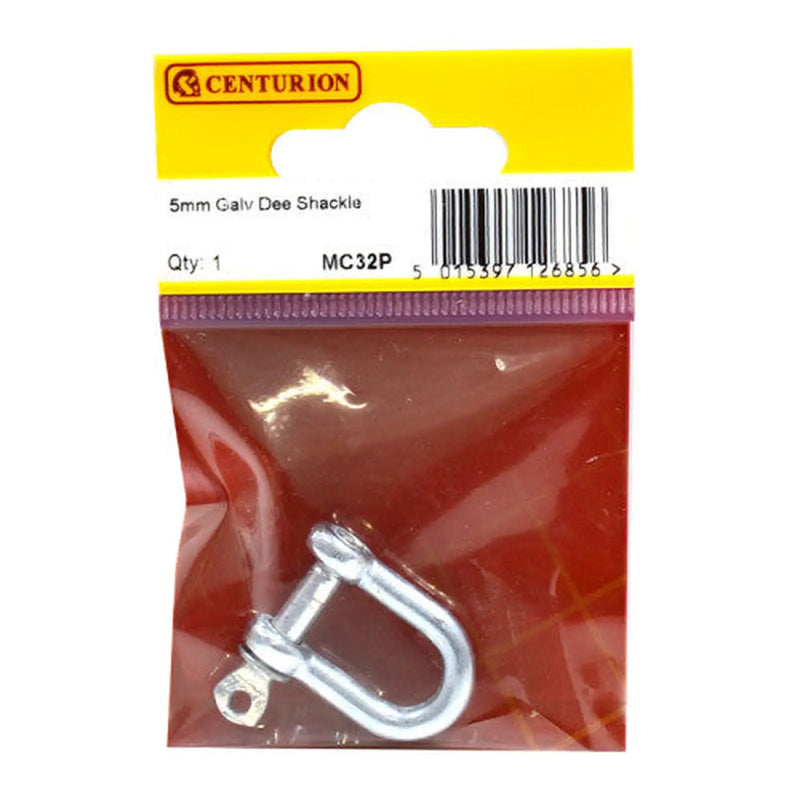 Centurion Dee Shackles, Galvanised, 5mm x 19mm x 13mm - Pack of 5