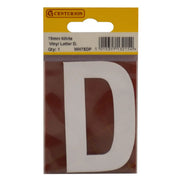 Centurion 75mm White Helvetica Bold Condensed Style Vinyl Letter D - Pack of 10