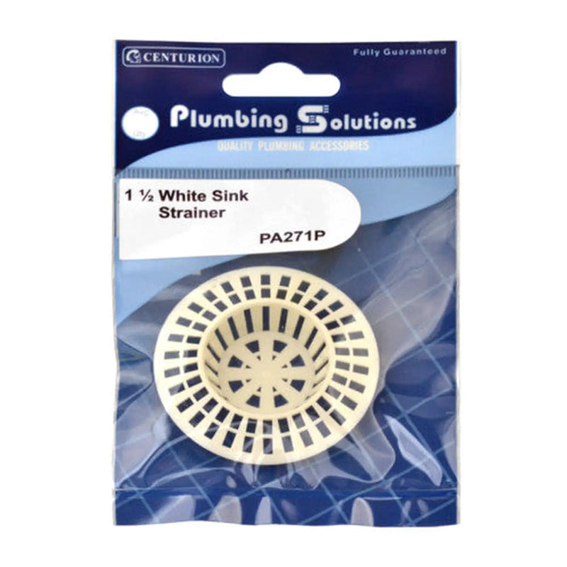 Centurion Sink Strainer - White Plastic - 1 1/2" - Pack of 5