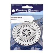 Centurion 80mm Plastic Bath/Shower Strainer - White - Pack of 5