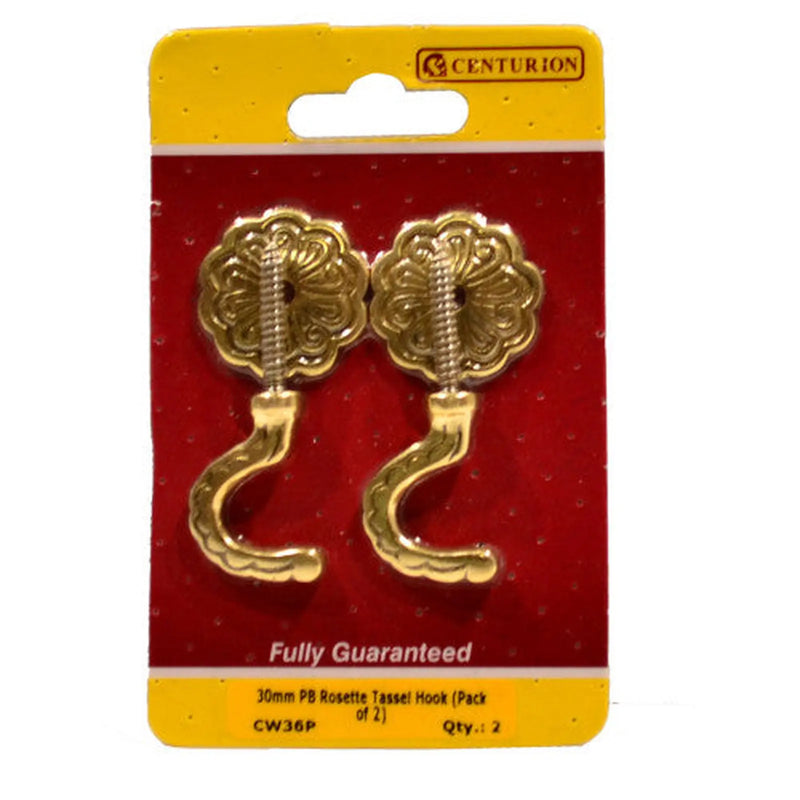 Centurion 30mm PB Rosette Tassel Hook (Pack of 2) - Pack of 5