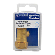 Centurion 15mm Isolating Value - Screw Tyupe Shut Off - Brass - Pack of 5