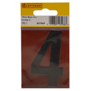 Centurion 75mm Black Helvetica Bold Condensed Style Vinyl Number 4 - Pack of 10