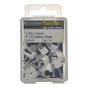 Centurion White T+E Cable Clips 1.00/1.5mm - Pack of 5