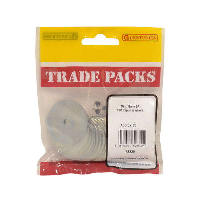 Centurion Flat Repair Washers - Zinc Plated - M6 x 38mm - (20 PK) - Pack of 5