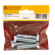 Centurion M8 x 40mm Hex Head Set Screws (Pack of 4) - Pack of 5