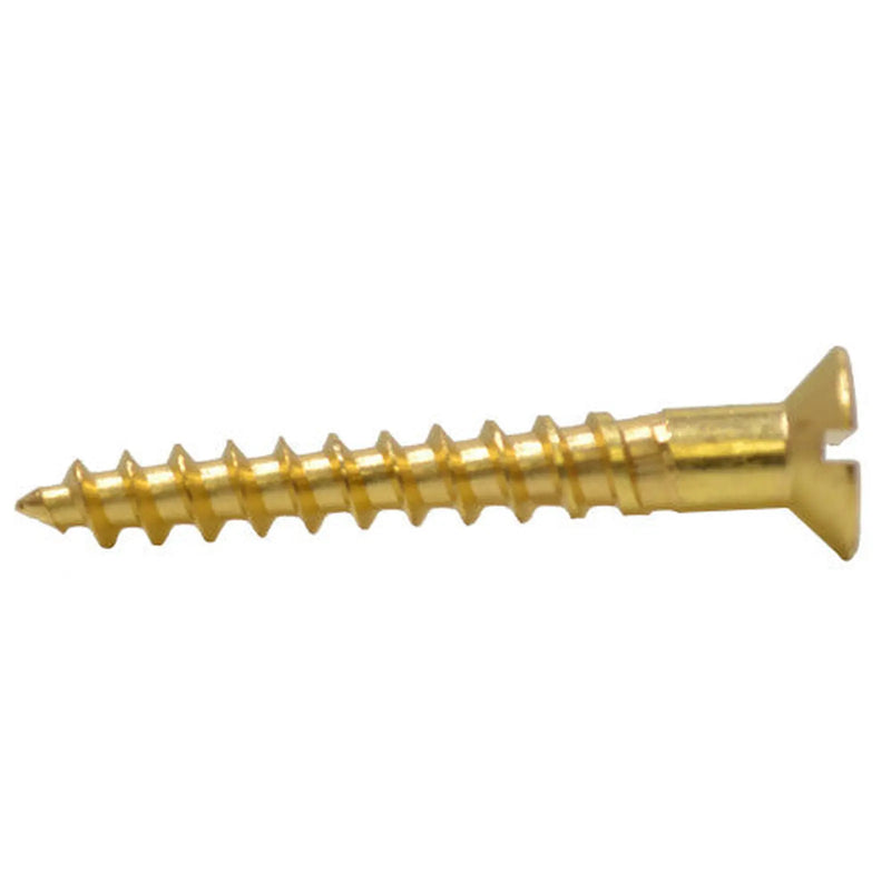 Centurion 1 1/2" x 10 Slotted Brass Woodscrew - Countersunk Head - (200)