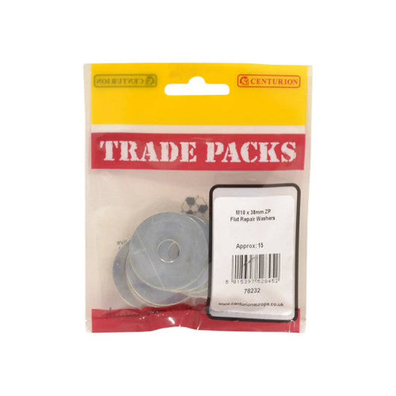 Centurion Flat Repair Washers - Zinc Plated - M10 x 38mm - (15 PK) - Pack of 5