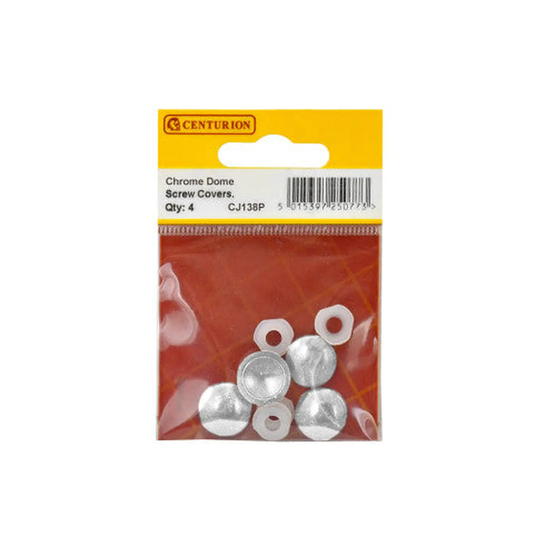 Centurion Chromed Plastic Dome Screw Cover (Pack of 4) - Pack of 5