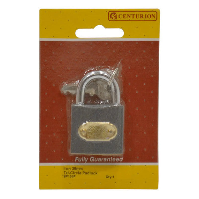 Centurion Iron 'Tri-Circle' Padlocks, 38mm - Pack of 5