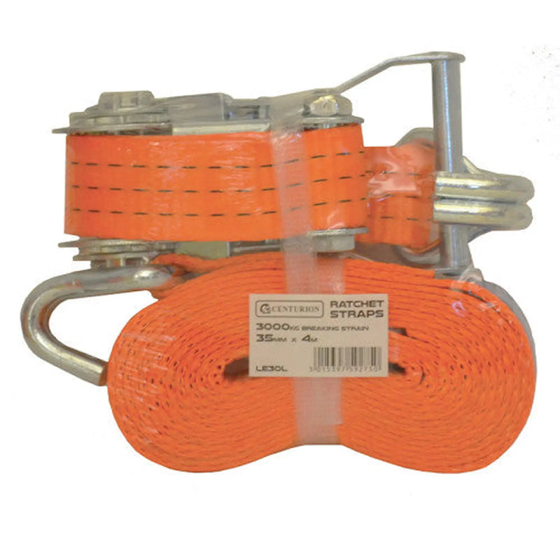 Centurion Ratchet Strap - 3000kg Breaking Strength - 4m Length - 35mm Width - Pack of 12