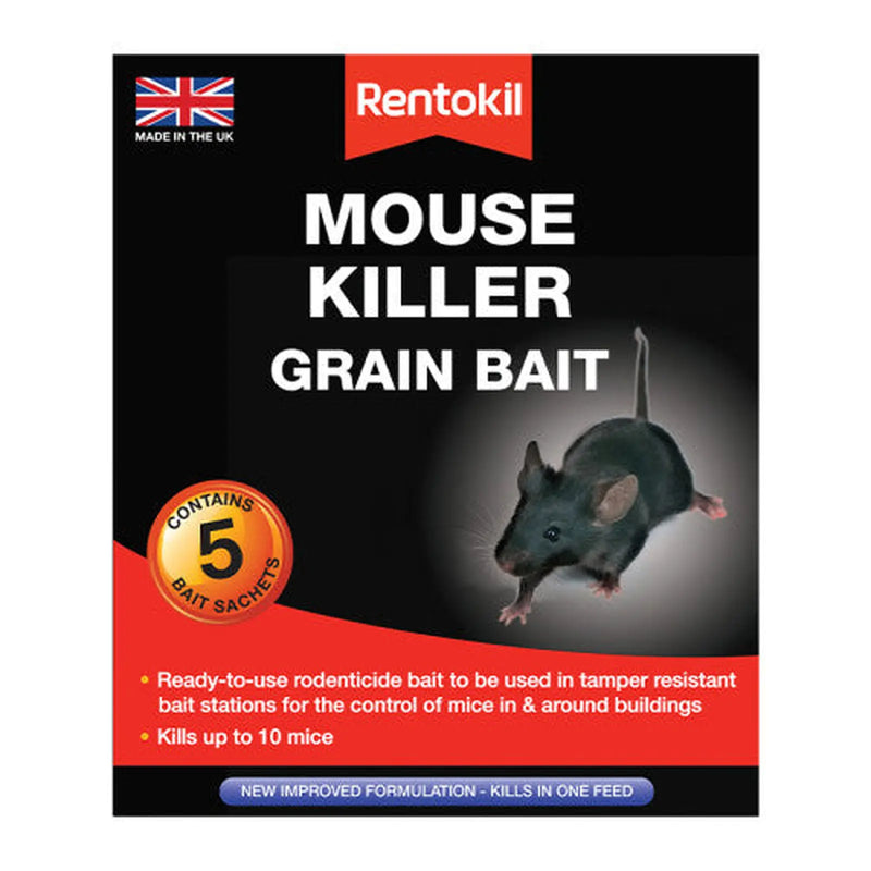 Centurion Rentokil - Mouse Killer Grain Bait - 5 Sachet - Pack of 6