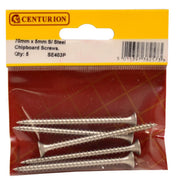 Centurion 5mm x 70mm Stainless Steel Chipboard Screws CRCS Head Countersunk (Pack of 5)