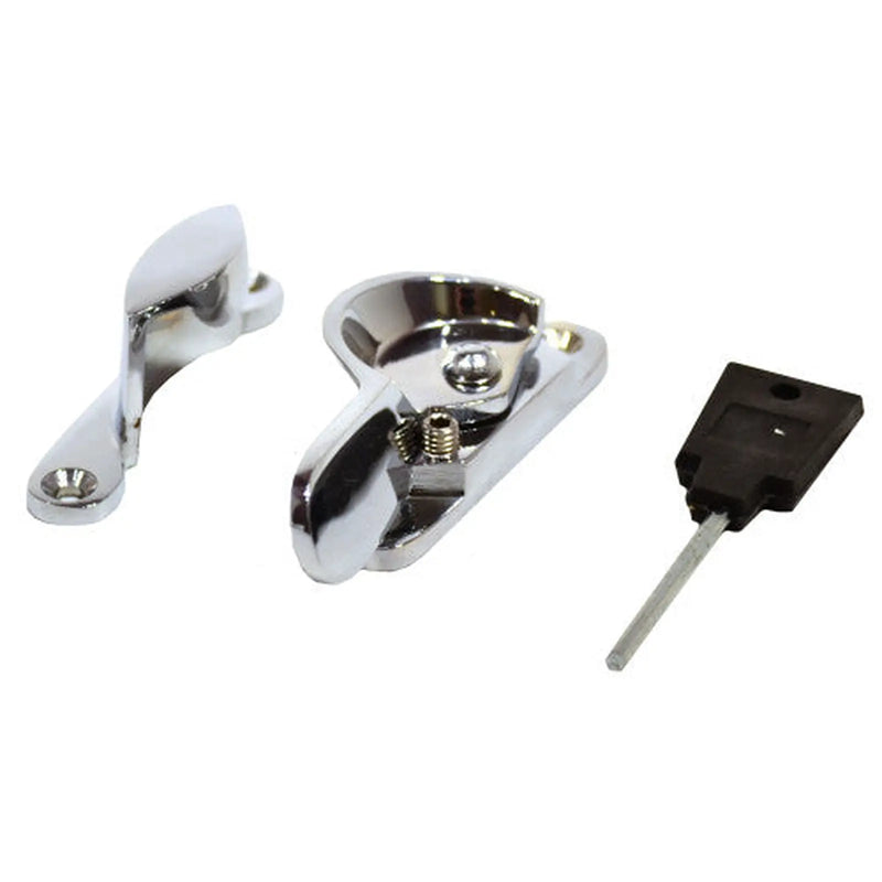 Centurion Solid Brass Locking Sash Fastener, Chrome Plated, 60mm - Pack of 10