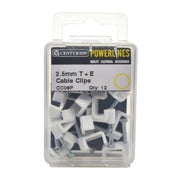 Centurion White T+E Cable Clips 2.5mm - Pack of 5