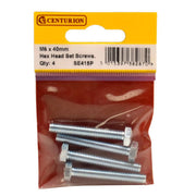 Centurion M6 x 40mm Hex Head Set Screws (Pack of 4) - Pack of 5