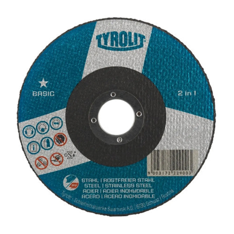 Centurion TYROLIT BASIC 2IN1 CUT OFF 125 X 2.5 X 22.23MM - Min Order 6