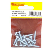 Centurion 3/4" x 8 ZP Round Head Woodscrews (Pack of 14) - Pack of 5