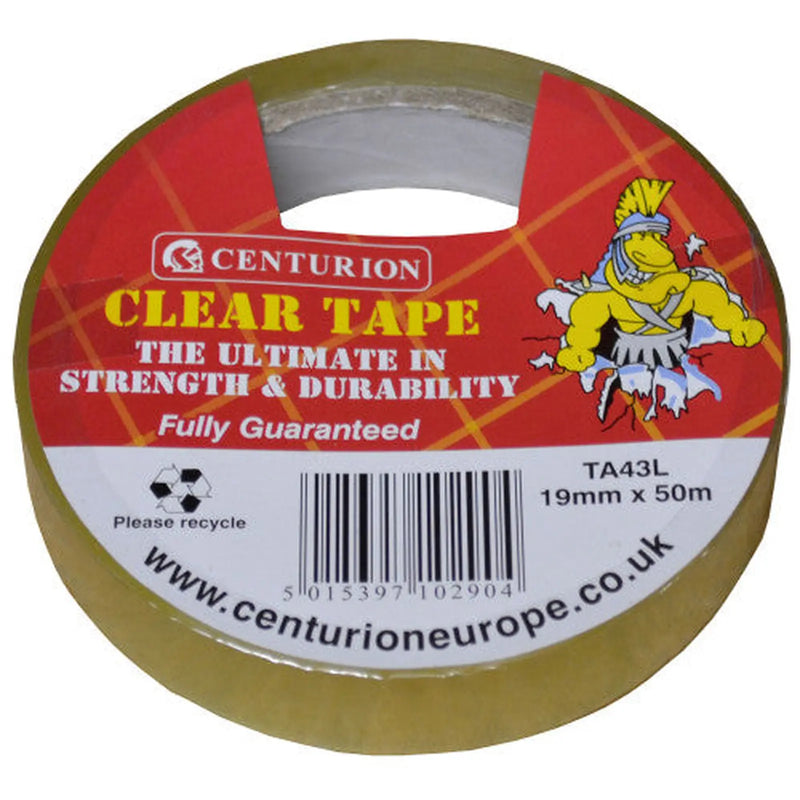 Centurion Clear Tape, 18mm x 50m - Pack of 16