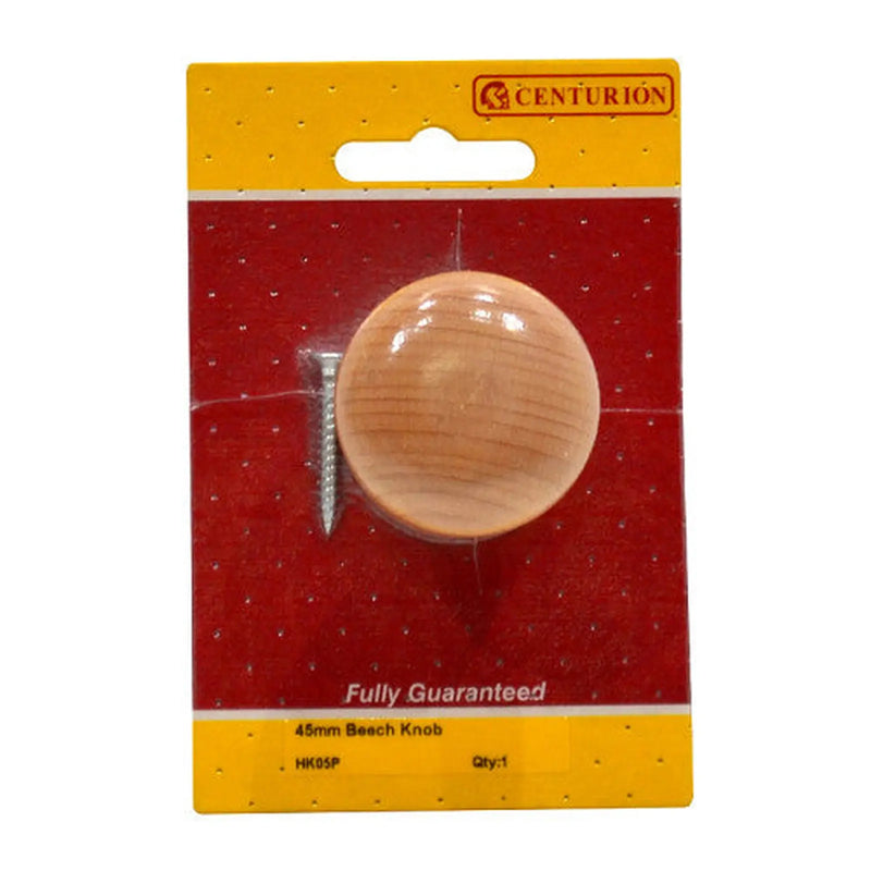 Centurion Beech Knobs, 45mm Dia. - Pack of 5