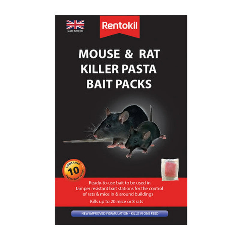 Centurion Rentokil - Mouse & Rat Killer Pasta Bait Packs - 10 Sachet - Pack of 6