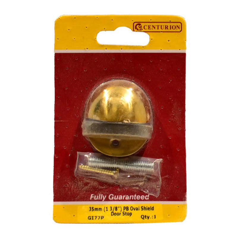 Centurion 35mm (1 3/8") PB Oval Shield Door Stop - Pack of 5