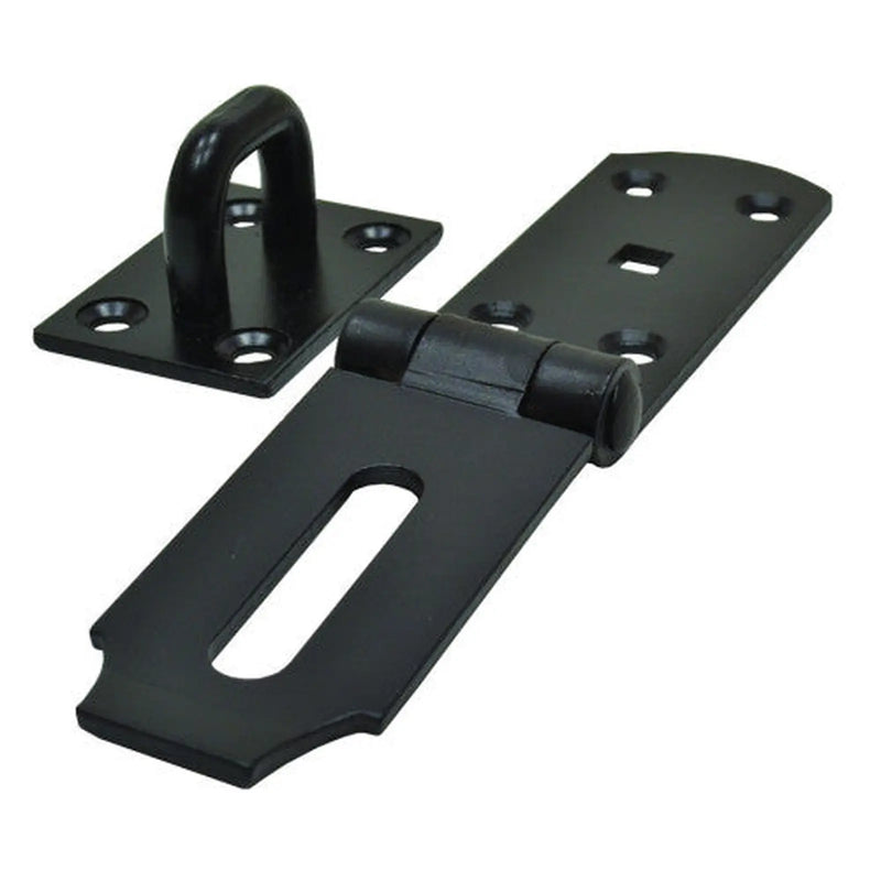 Centurion Heavy Duty Safety Hasp and Staple, Black, 200mm - Pack of 5