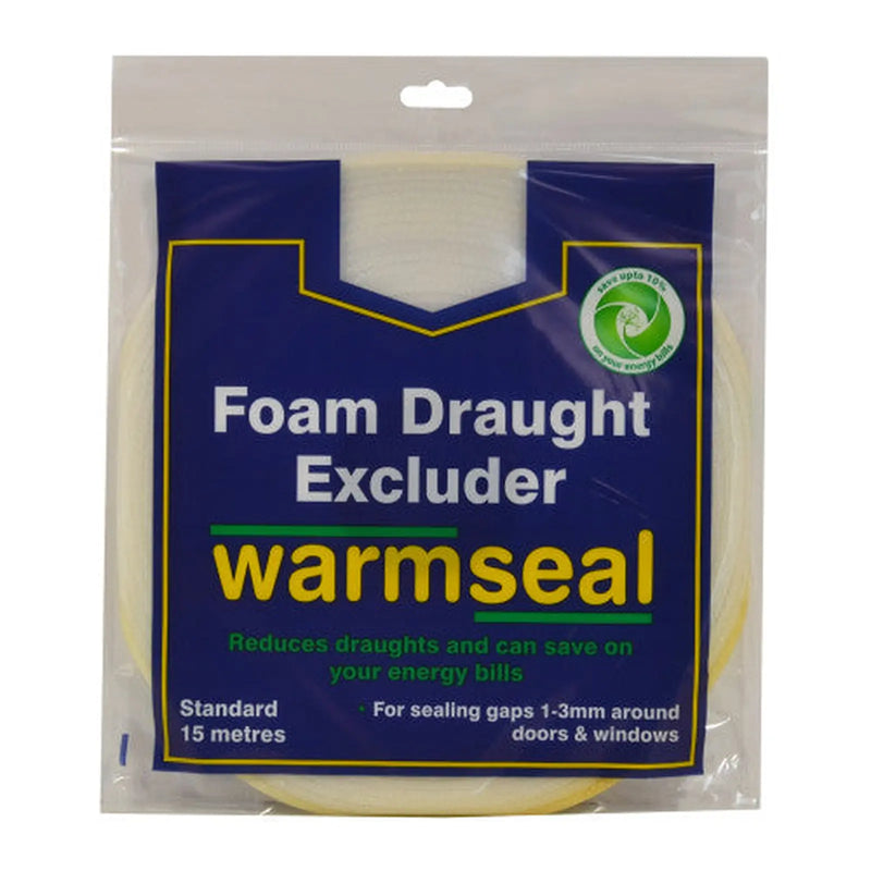 Centurion Warmseal PVC Foam Draught Excluder, White, 15m - Pack of 5