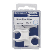 Centurion 15mm Plastic Snap Fix Pipe Clips (Pack of 4) - Pack of 5