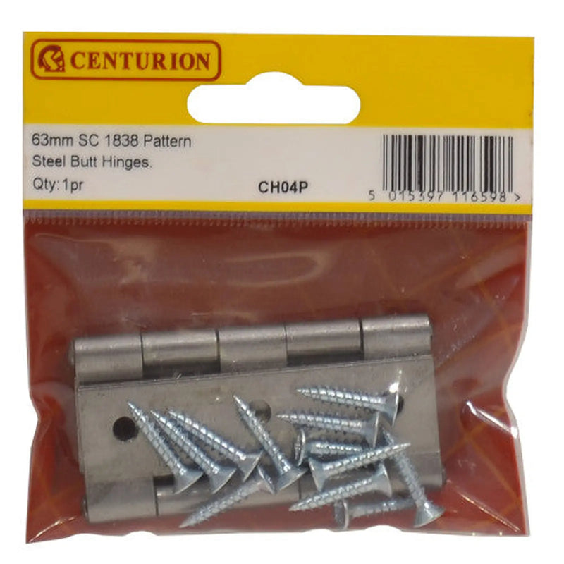 Centurion 63mm SC Steel Butt Hinge (1 pair) - Pack of 5