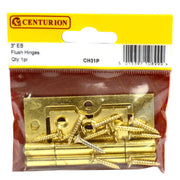Centurion Steel Flush Hinges, Electro Brassed, 76mm - Pack of 5
