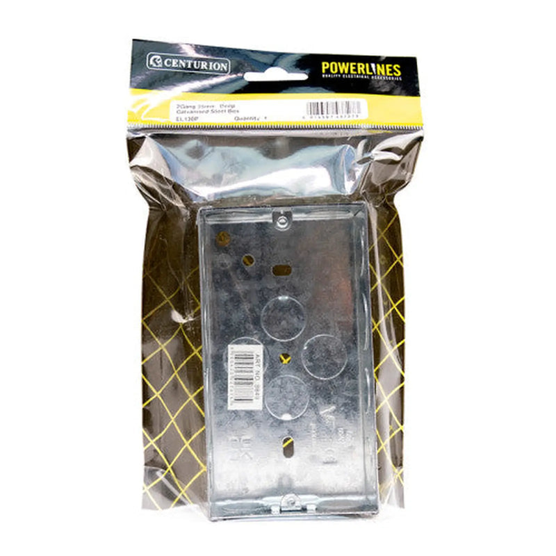Centurion 2 Gang 35mm  Deep Galvanised Steel Box - Pack of 5