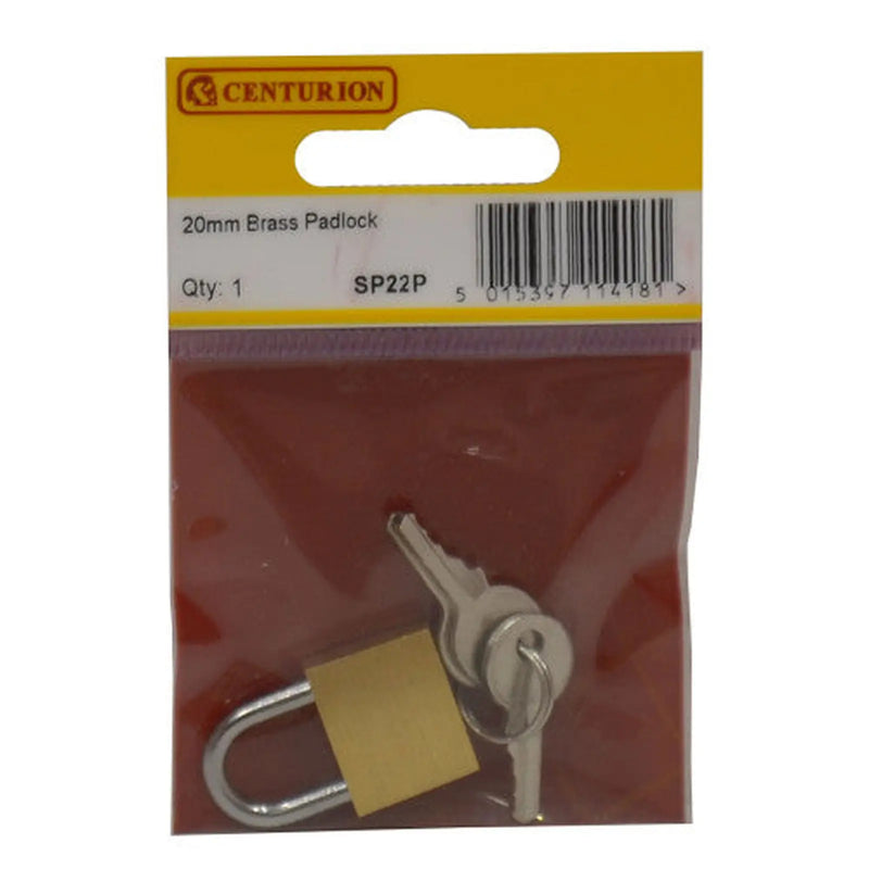 Centurion Brass Padlocks, 20mm - Pack of 5