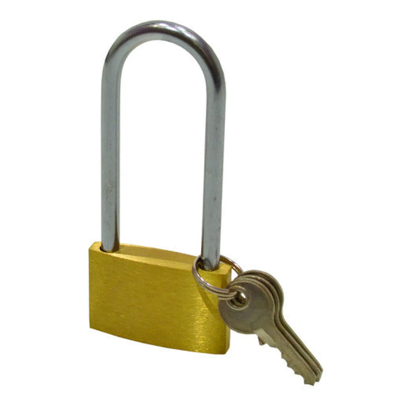 Centurion Long Shackled Brass Padlocks, 24mm x 84mm - Pack of 10