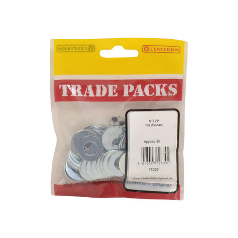 Centurion Flat Washers - Zinc Plated - M10 - (60 PK) - Pack of 5