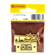 Centurion Steel Flush Hinges, Electro Brassed, 40mm, packed - Pack of 5