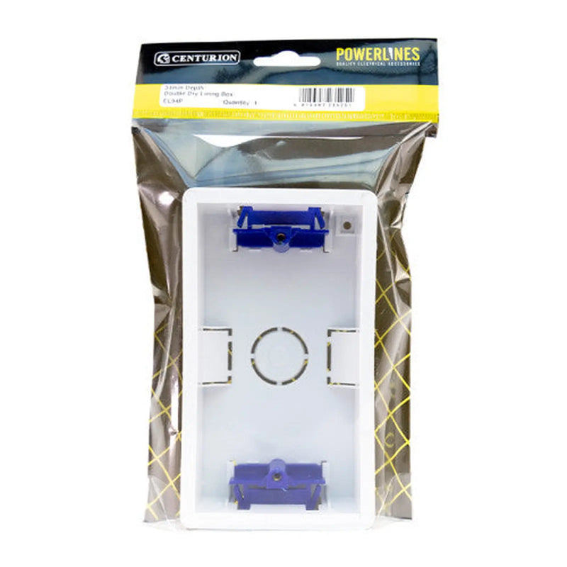 Centurion Double Dry Lining Back Box, 34mm Deep - Pack of 3