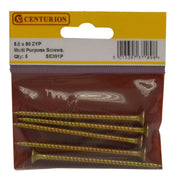 Centurion 5mm x 80mm ZYP Multi Purpose Single Thread Countersunk Pozi Screws (Pack of 5)