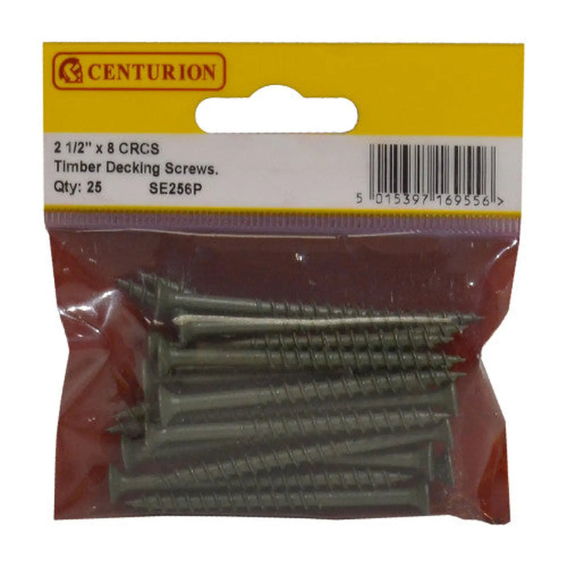 Centurion Timber Decking Screws - 60mm x 4.5mm - Green - (Pack of 25) - Pack of 5