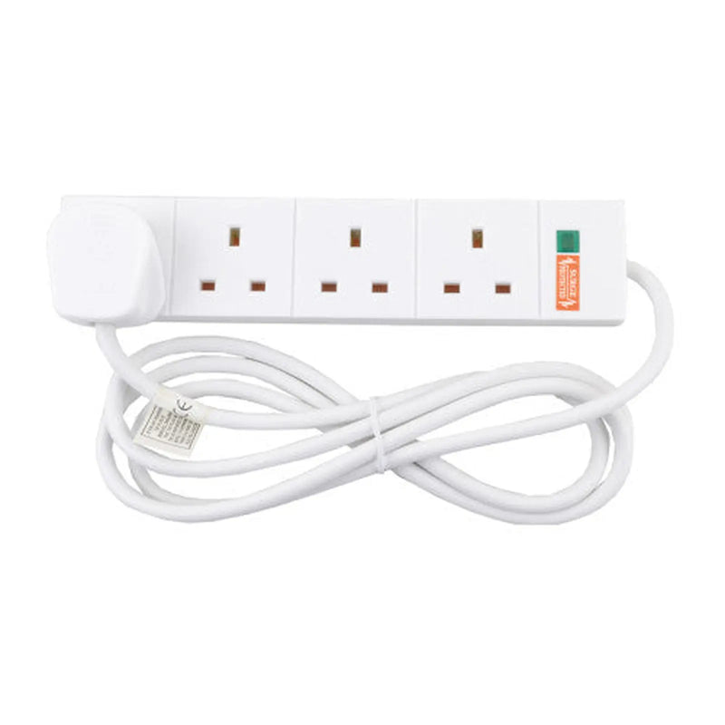 Centurion 4 Gang Surge Extension Lead, 2m - Pack of 3