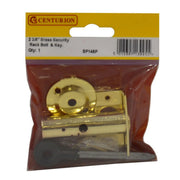 Centurion Security Rack Bolts with Key, Door Bolt, Brass, 60mm - Pack of 5