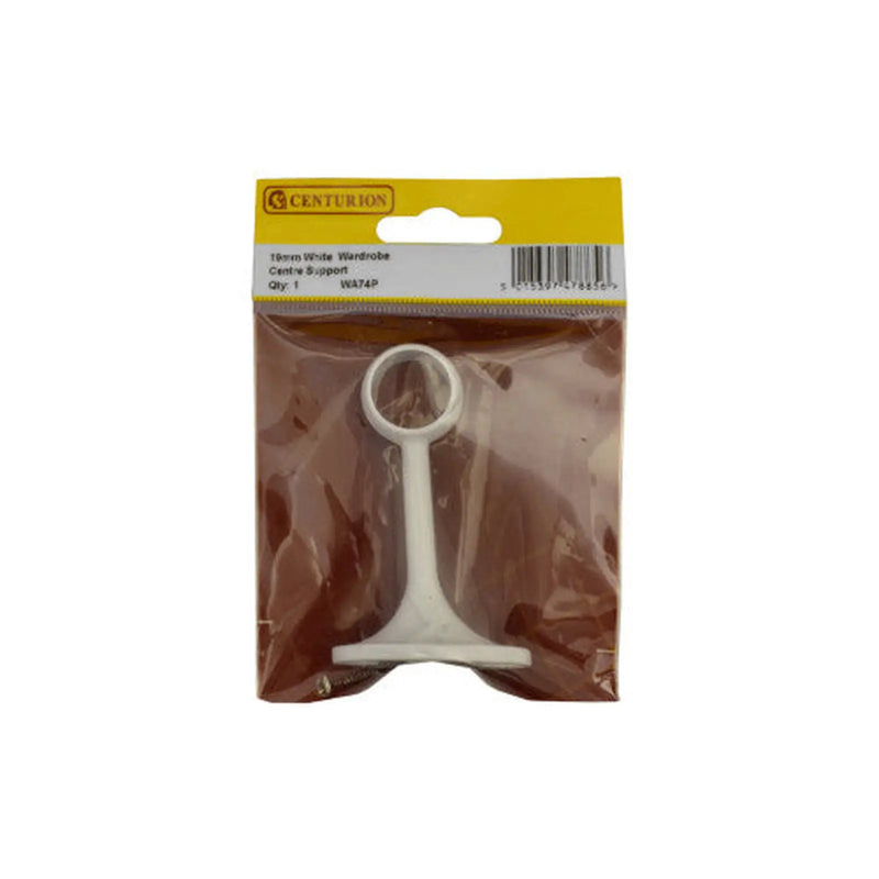 Centurion 19mm Wardrobe Centre Supports - White - Pack Qty 1 - Pack of 5