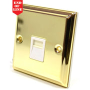 Centurion Victorian Brass Secondary Telephone Socket, White Switch - Pack of 5